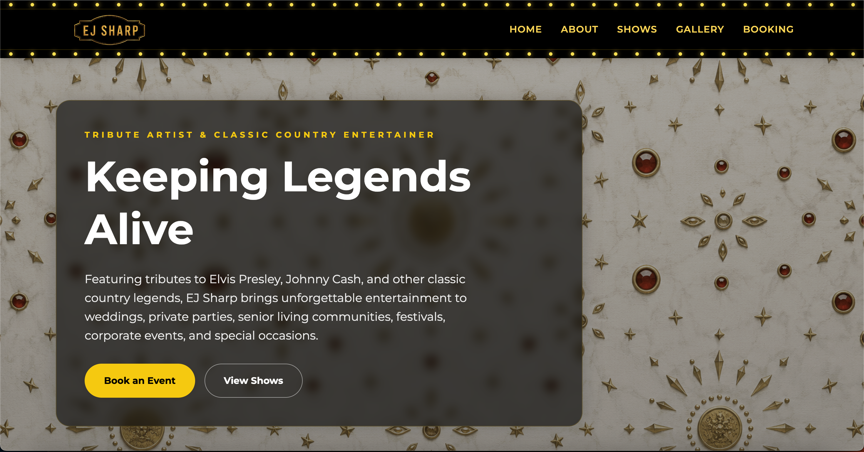 EJ Sharp Entertainment website